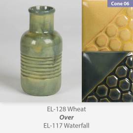 Wheat EL128 over Waterfall EL117 Glaze Combination Wheat EL128 over Waterfall EL117 Glaze Combination
